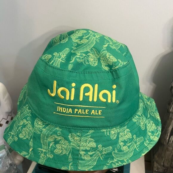 Jai Alai India Pale Ale colorful embroidered Bucket Hat. - Picture 1 of 4